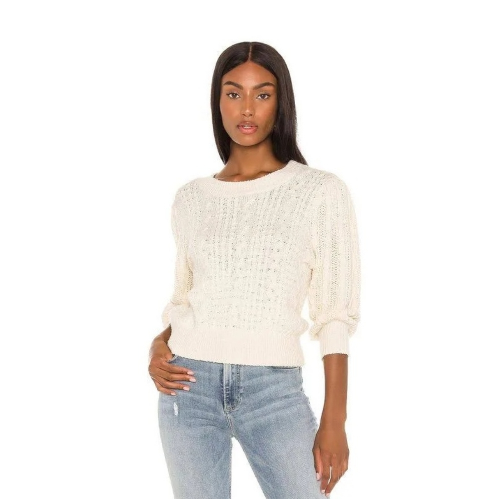 Free People Villa Cable Pullover Sweater Ivory - Picture 5 of 5